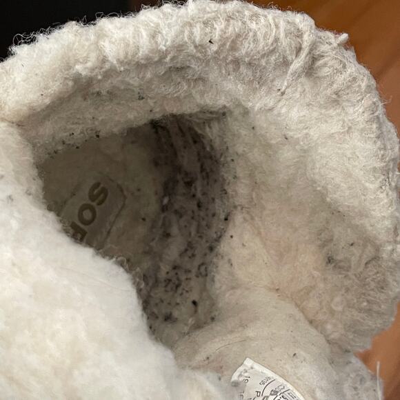 Sorel Nakiska Bootie Slipper Womens 7.5 Suede Faux-Fur Indoor/Outdoor Off-White - Picture 10 of 12